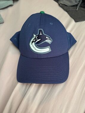 Vancouver Canucks Navy Blue Logo Adjustable Hat